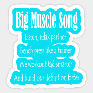 Big Muscle Song Gym Motivation Sticker